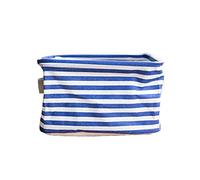 Panier de rangement, Morbuy Cadeau de Noël Petit Bébé lin de rangement Jeux Panier organiseur en tissu avec 2 poignées sur les deux côtés 20 x 15 x 13 cm (une pièce Rayures bleu clair)