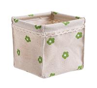 Panier de rangement, Morbuy Cadeau de Noël Petit Bébé lin de rangement Jeux Panier organiseur en tissu avec 2 poignées sur les deux côtés 11 * 11 * 9 cm (Vert)