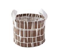 Panier de rangement, Morbuy Petit Bébé lin de rangement Jeux Panier organiseur en tissu avec 2 poignées sur les deux côtés 16 x 13 cm (Grille de couleur de café)
