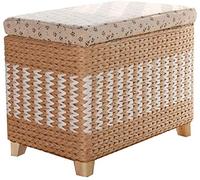 Panier de rangement multifonction en osier tissé avec cadre en bois massif robuste, idéal pour l'organisation de la maison et la solution de rangement décorative