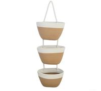 Panier de rangement mural à 3 niveaux pour espaces de vie pour maintenir l'ordre et refléter les principes du design contemporain (blanc et kaki)