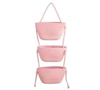 Panier de rangement mural à 3 niveaux pour espaces de vie pour maintenir l'ordre et refléter les principes du design contemporain (rose)
