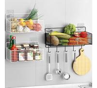 Panier de rangement mural en métal robuste pour un accès pratique aux articles du quotidien (C)