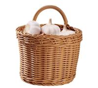 Panier de rangement mural, panier de rangement mural pour cuisine, salle de bain, salon, chambre à coucher - Style vintage tissé - Organisateur de rangement avec plusieurs trous d'aération