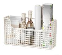 Panier de rangement mural pour armoire de cuisine, grille métallique robuste pour enveloppements d'éponge, étagère suspendue sans perçage, support de porte de placard (blanc)