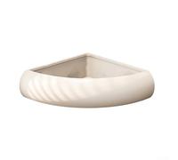 Panier de rangement mural sans perçage, étagère d'angle de douche, étagère de rangement murale pour salle de bain, aluminium ABS beige avec garde-corps de sécurité, design incurvé, installation à