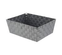 Panier de rangement Panière de dressing tressée Gris L 31.5 x P 39 x H 15 cm - TENDANCE