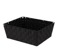 Panier de rangement Panière de dressing tressée Noir L 31.5 x P 39 x H 15 cm - TENDANCE