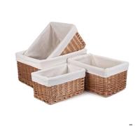 Panier de rangement Petit panier en osier de rangement à double cuisson doublé