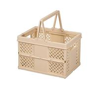 Panier de rangement pliable empilable pour maquillage, panier d'épicerie portable, support de bureau