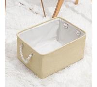 Panier de rangement pliable en tissu pour vêtements, jouets, chambre à coucher, armoire, placard, armoire, chambre d'enfant, beige, 36 x 26 x 16 cm