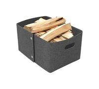 Panier de rangement - Poubelle pliable en tissu feutré, panier souple polyvalent avec poignées robustes pour étagères et armoires, solution de rangement robuste pour salon, chambre à coucher, salle
