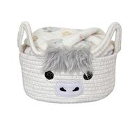 Panier De Rangement Pour Animaux - Organiseur Tissé En Corde De Coton, Conteneur De Jouets En Forme De Vache, Poubelle Douce Pour Chambre D'enfant, Panier Décoratif Pour Chambre D'enfant, Support