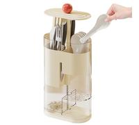 Panier de rangement pour argenterie, 32,6 x 18,0 x 10,9 cm, multi-compartiments, porte-baguettes, organisateur compact de comptoir de cuisine, idéal pour la maison et l'appartement