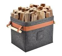 Panier de rangement pour bois - Porte-feutre durable, panier universel | Avec un design pliable et une poignée Capacité spacieuse pour organiser les jouets et le bois de chauffage à la maison ou au