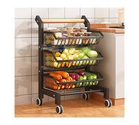 Panier de rangement pour fruits et légumes - Étagère de cuisine multicouche, chariot empilable pour organiser les fruits, les légumes et les assaisonnements, grand récipient pour collations