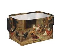 Panier de rangement rectangulaire décoratif en tissu Oxford imperméable pliable avec ouverture de support souple et poignées de transport