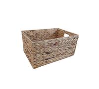 Panier de rangement rectangulaire en jacinthe d'eau naturelle, Taille L