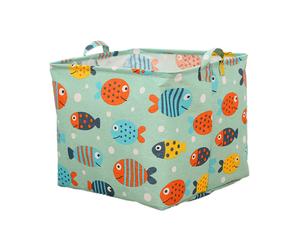 Panier de rangement rectangulaire en tissu, compatible avec les buanderies et les appartements, avec bac à jouets étanche.