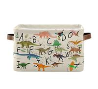Panier de rangement rectangulaire en toile avec poignées Motif dinosaures ABC