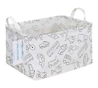 Panier de rangement rectangulaire en toile avec poignées pour organiser la maison/la cuisine/les jouets des enfants/le bureau/les placards/les étagères (véhicule de Rec)