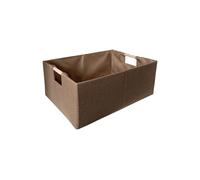 Panier de rangement robuste en tissu Oxford avec poignée en bois pour placard, étagères, boîte de rangement en tissu pour la maison
