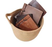 Panier de rangement rond - Mini récipient en tissu - Organiseur en coton doux - Fabriqué à la main - Léger - Panier de rangement polyvalent pour vêtements, jouets