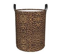 Panier de rangement rond pour papier peint à motif léopard - Panier à linge pour chambre à coucher, vêtements, salle de bain, chambre à coucher