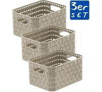 Panier de rangement - ROTHO - COUNTRY A6 - Lot de 3 - Plastique - 2 litres