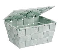 Panier De Rangement Salle De Bain Avec Couvercle Adria, Petite Boite De Rangement, Polypropylène, 19x14x10 Cm, Blanc - Wenko