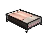 Panier De Rangement Sous Le Lit En Métal Avec Roulettes, Rangement Sous Le Lit, Rangement Roulant, Tiroir De Rangement Sous Le Lit For Chaussures, Vêtements, Jouets, Couvertures Et Couettes, Noir ( Si