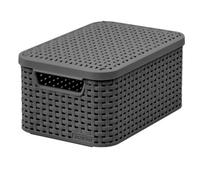 Panier de rangement style rotin 4 couleurs Curver S et M avec couvercle