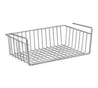 Metaltex Panier de rangement suspendu Kanguro 40 cm – Corbeille pour placard argent métallisé