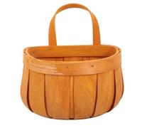 Panier de Rangement Suspendu en Bois, Mural, Tressé, Style Rustique Noël | Anse Pratique, Forme Demi-lune, Grand Format, Décoration Élégante pour Entrée, Fruits, Téléphone Mobile et Organisation
