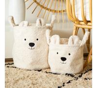 Panier de rangement Teddy écru (25 x 20 cm)