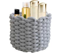 Panier de rangement tissé - Organisateur en corde de coton pour un désencombrement élégant, poubelle fabriquée à la main pour coiffeuse, chambre à coucher, salle d'étude, bibliothèque, bureau