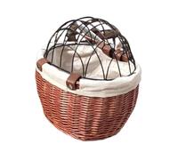 Panier de Rangement tissé pour Guidon de vélo, Panier de Rangement avec Sangle de Fixation, de vélo en rotin avec Couvercle, Porte-vélo pour Animaux de Compagnie