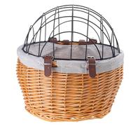 Panier de rangement tissé pour vélo avec couvercle - Panier de rangement en rotin pour adultes