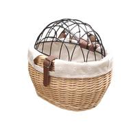 Panier de rangement tissé pour vélo en rotin avec couvercle pour adultes