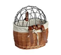 Panier de rangement tissé pour vélos avec couvercle - Panier de rangement tissé pour vélo - Panier de rangement en rotin pour adultes