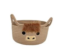 Panier de rangement tissé sur le thème de la vache joyeuse, solution de conteneur de rangement pratique pour les besoins d ' organisation de la maison, 22x12cm, organisateurs de chambre d '