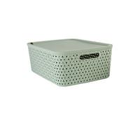 Atmosphera - Panier de rangement tressé avec couvercle TRESSY - Vert