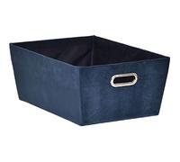Panier de Rangement Velours 32 5x45x18 cm - Tendance - Bleu Jeans