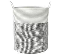 vidaXL Panier de rangement en coton pliable – Design moderne Gris/Blanc