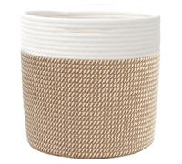 Panier de rangement - vidaXL - Coton - Marron/Blanc - Lot de 2 - Design moderne
