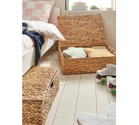 Panier de rangement XL pour dessous de lit en jacinthe d'eau beige doré TU