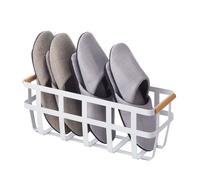 Panier de rangement Yamazaki Home - Organiseur de maison avec poign e en bois, acier et bois, petit format, blanc