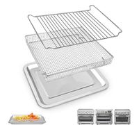 Panier de rechange pour friteuse à air comprimé Cuisinart TOA-60 TOA-65 TOA-70, four à convection en maille de 29,8 x 25,4 cm, panier en acier inoxydable, passe au lave-vaisselle