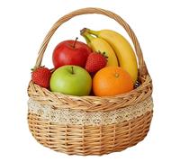 Panier de récolte en osier naturel multifonctionnel pour décoration d'intérieur - panier de pique-nique pour famille, couple, Pâques, plage, cueillette de fruits, légumes, œufs, fleurs, cuisine