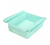 Panier de réfrigérateur pour organiser les viandes et les restes avec construction en plastique pour un nettoyage et une réutilisation faciles (bleu)